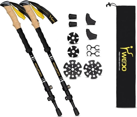 Passo d'alpinismo, 3 sezioni, 65-135 cm, alluminio, 7075 – impugnatura EVA, ideale per escursioni, camminata nordica, trekking, arrampicata, montagna