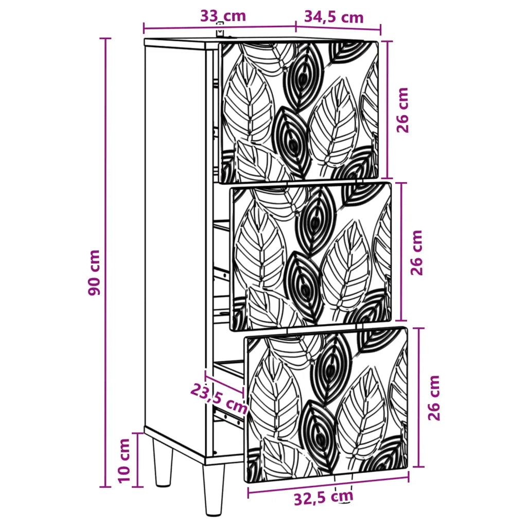 Mobile con Cassetti Bianco 33 x 34,5 x 90 cm 895075