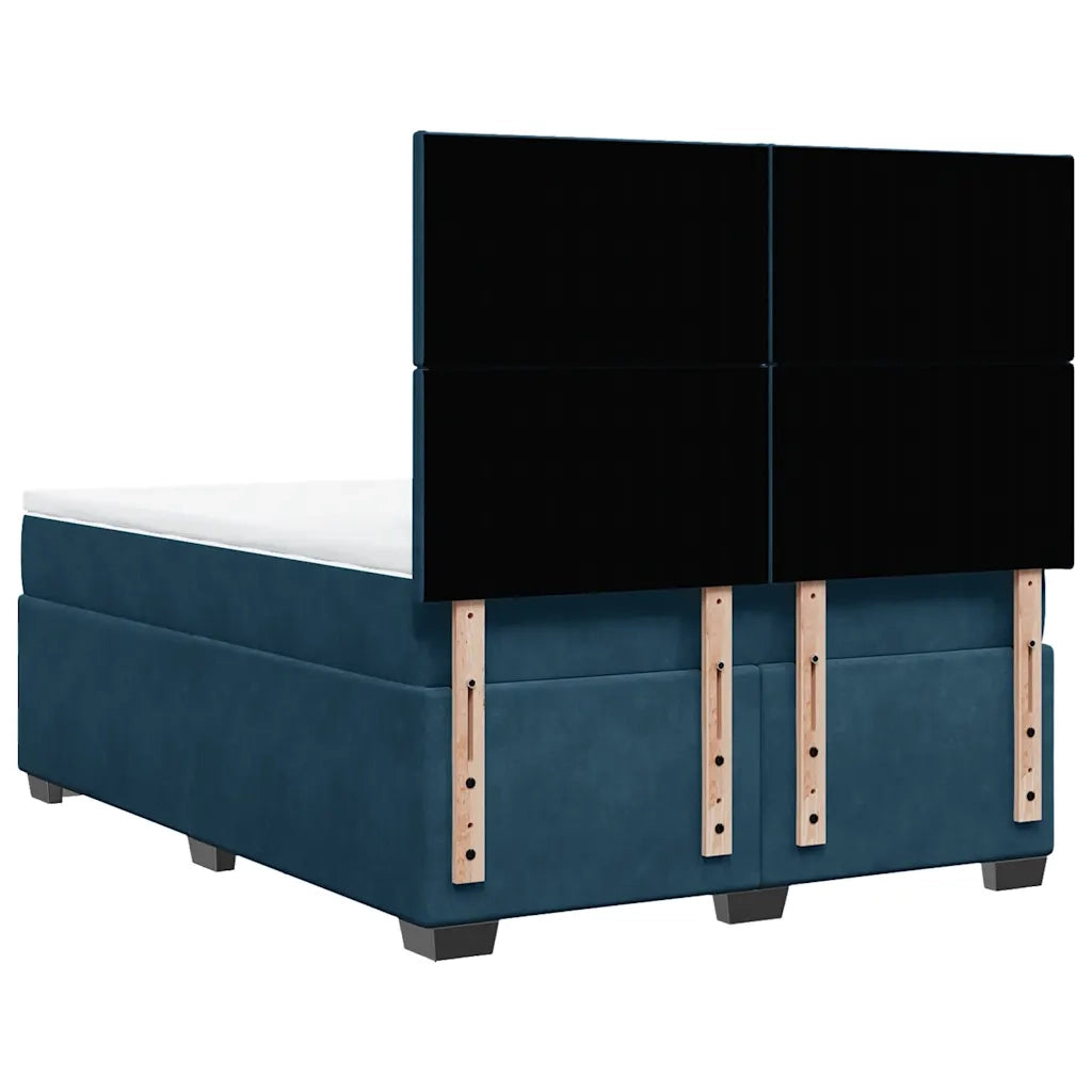 Giroletto a Molle con Materasso Blu 140x200 cm in Velluto 3290928