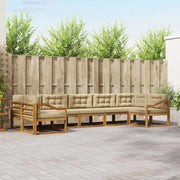 Set di divani da esterno con cuscino 7 pcs Naturale e Beige 3368121