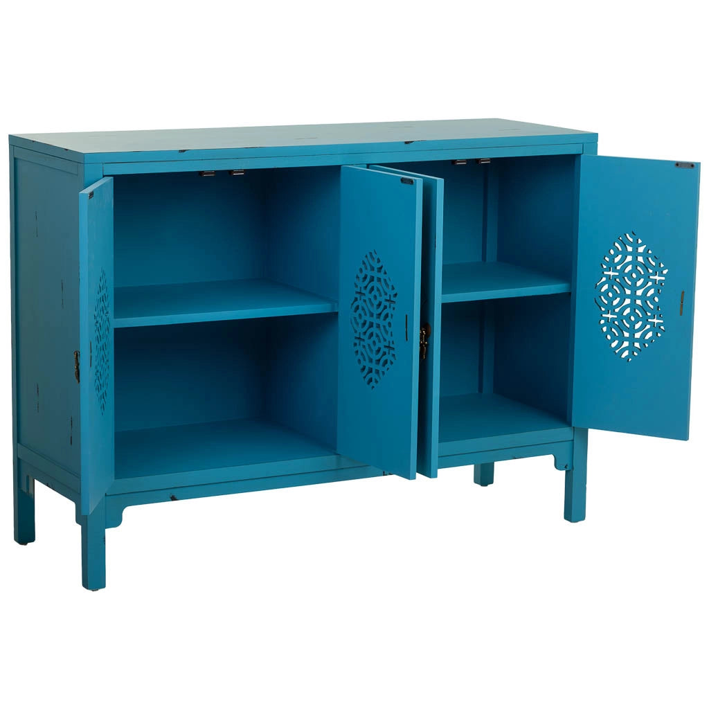 Credenza in legno blu 120x40x86,5h