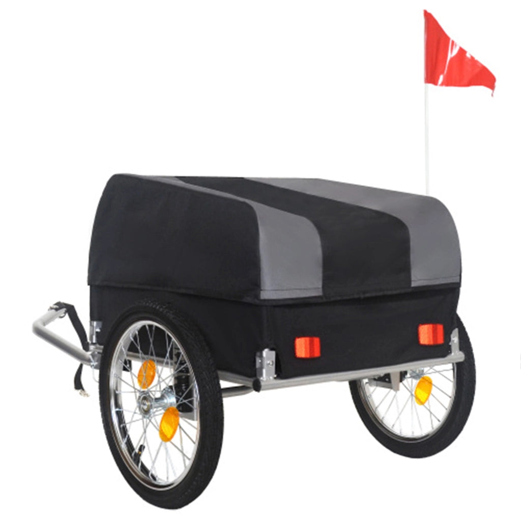 RIMORCHIO BICICLETTA CARGO 69x48x34 cm Acciaio Nero Grigio 40 kg