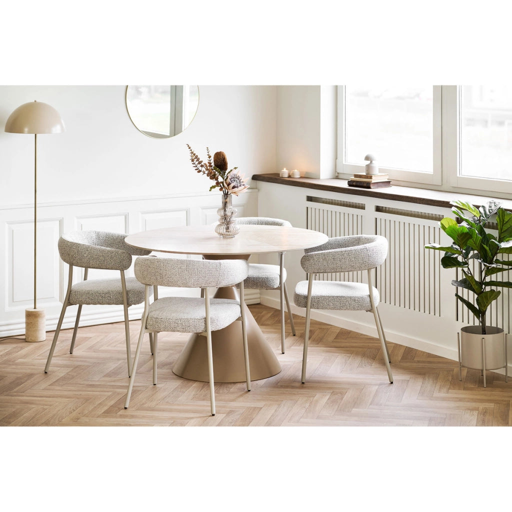 Set di 2 Sedie Trivio, Beige, Tessuto, 56x57,5x77 cm