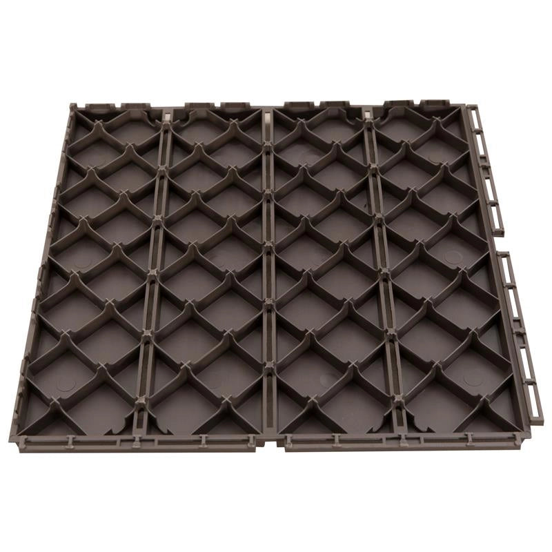 SET 9 MATTONELLE A INCASTRO PER TERRAZZO 30 X 30 X 2 CM MARRONE