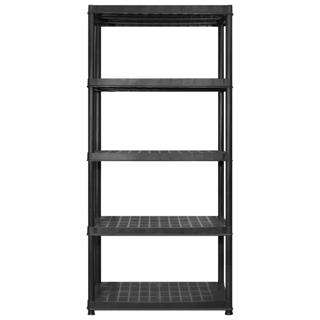 Scaffale a 5 Ripiani Nero 366x45,7x185 cm in Plastica cod mxl 43087