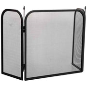 Paravento per camino in metallo nero 97x02x53h cm