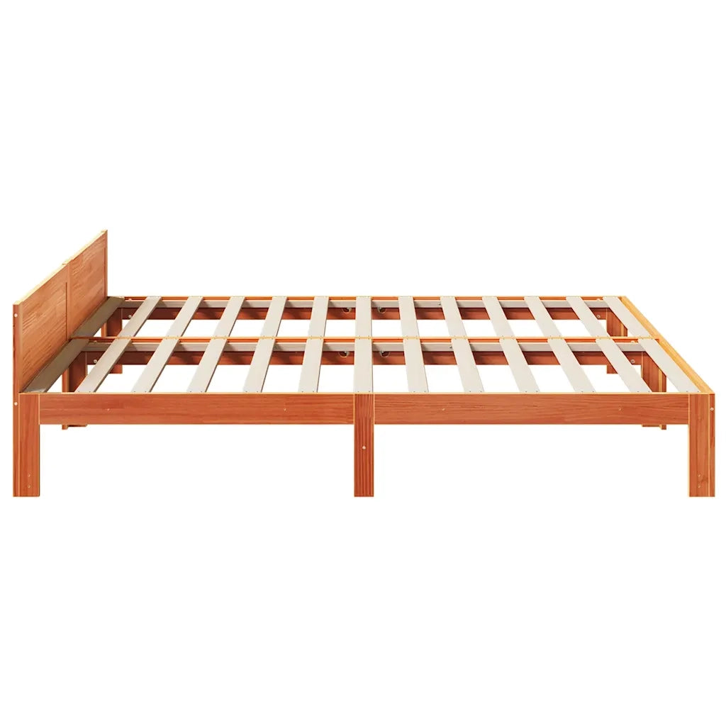 Giroletto senza Materasso Marrone Cera 160x200 cm Legno di Pino 859231