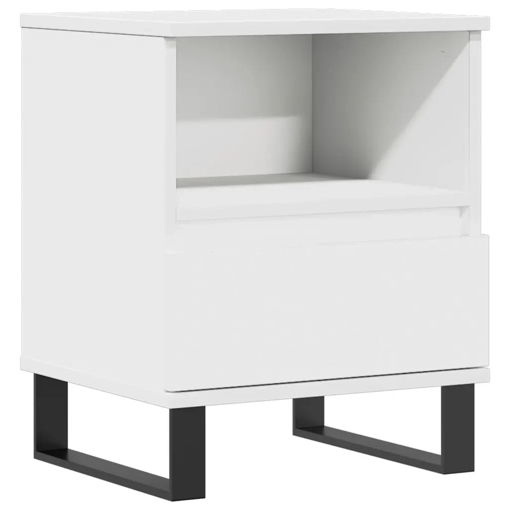 Comodino | Armadio da Notte | Mobiletto da notte Bianco 40x35x50 cm in Legno Multistrato