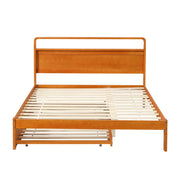 Letto Estraibile 140x200 cm e 90x190 cm; Letto Matrimoniale - 2-in-1 - Legno Naturale