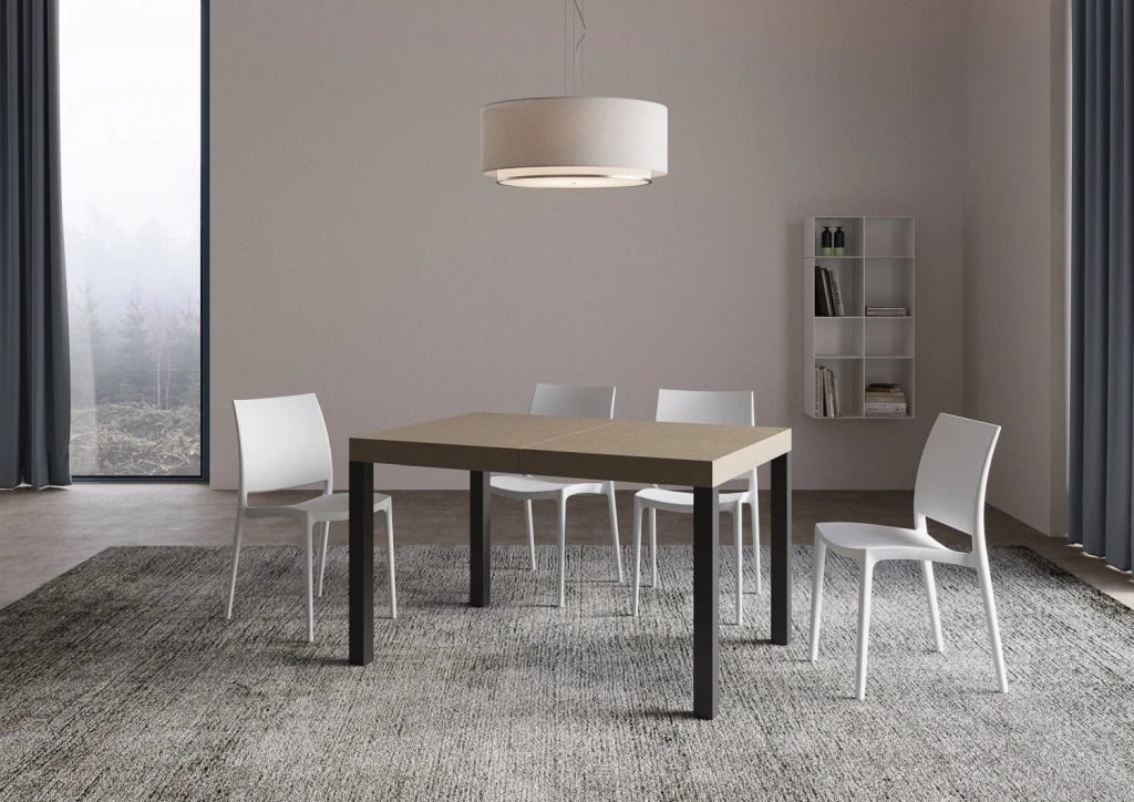 Tavolo Allungabile 120-224x90x77 cm Everyday Premium Tortora Gambe Antracite