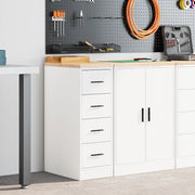 Armadietto da Garage Bianco 30x51x85 cm Legno Massello di Pino 860580