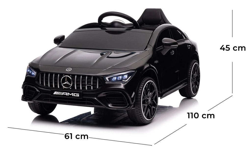Macchina Elettrica per Bambini 12V con Licenza Mercedes CLA45 AMG Nera