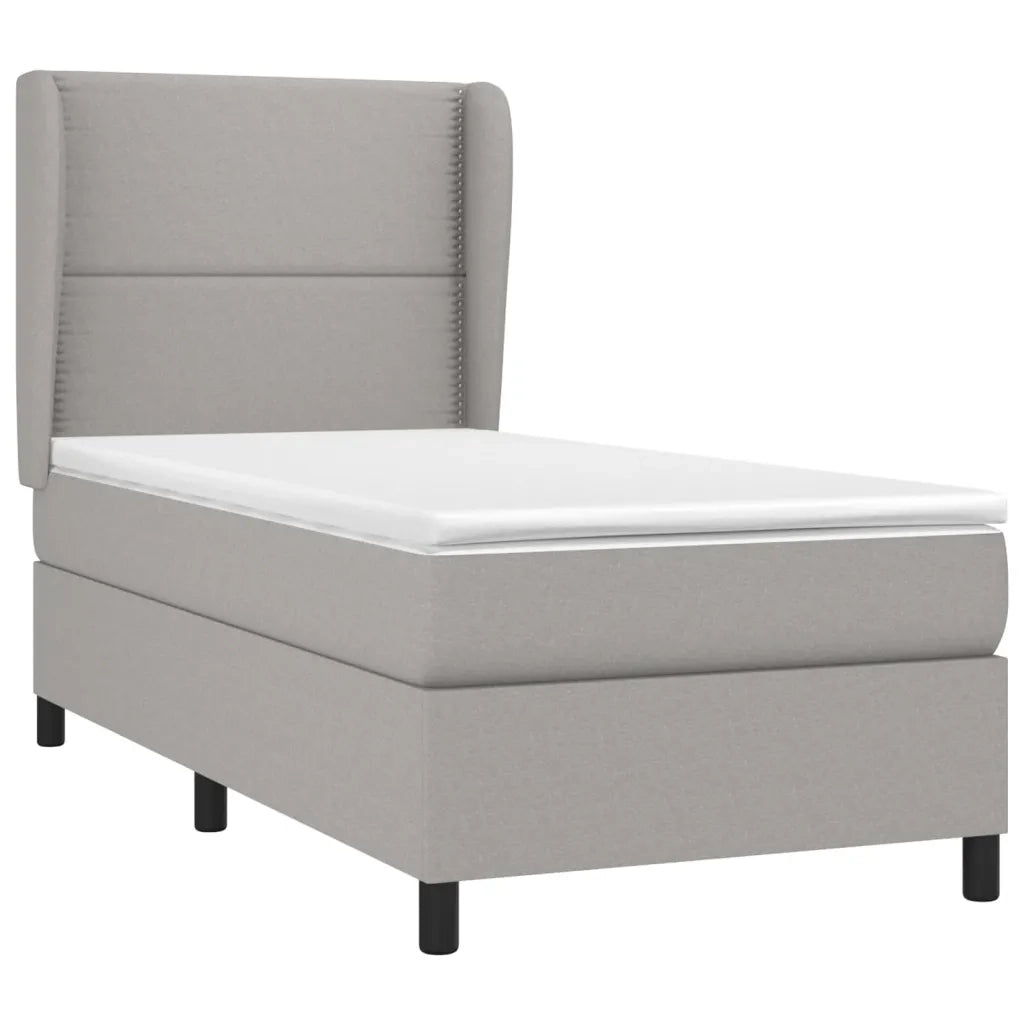 Giroletto a Molle con Materasso Grigio Chiaro 90x200 cm Tessuto 3127853