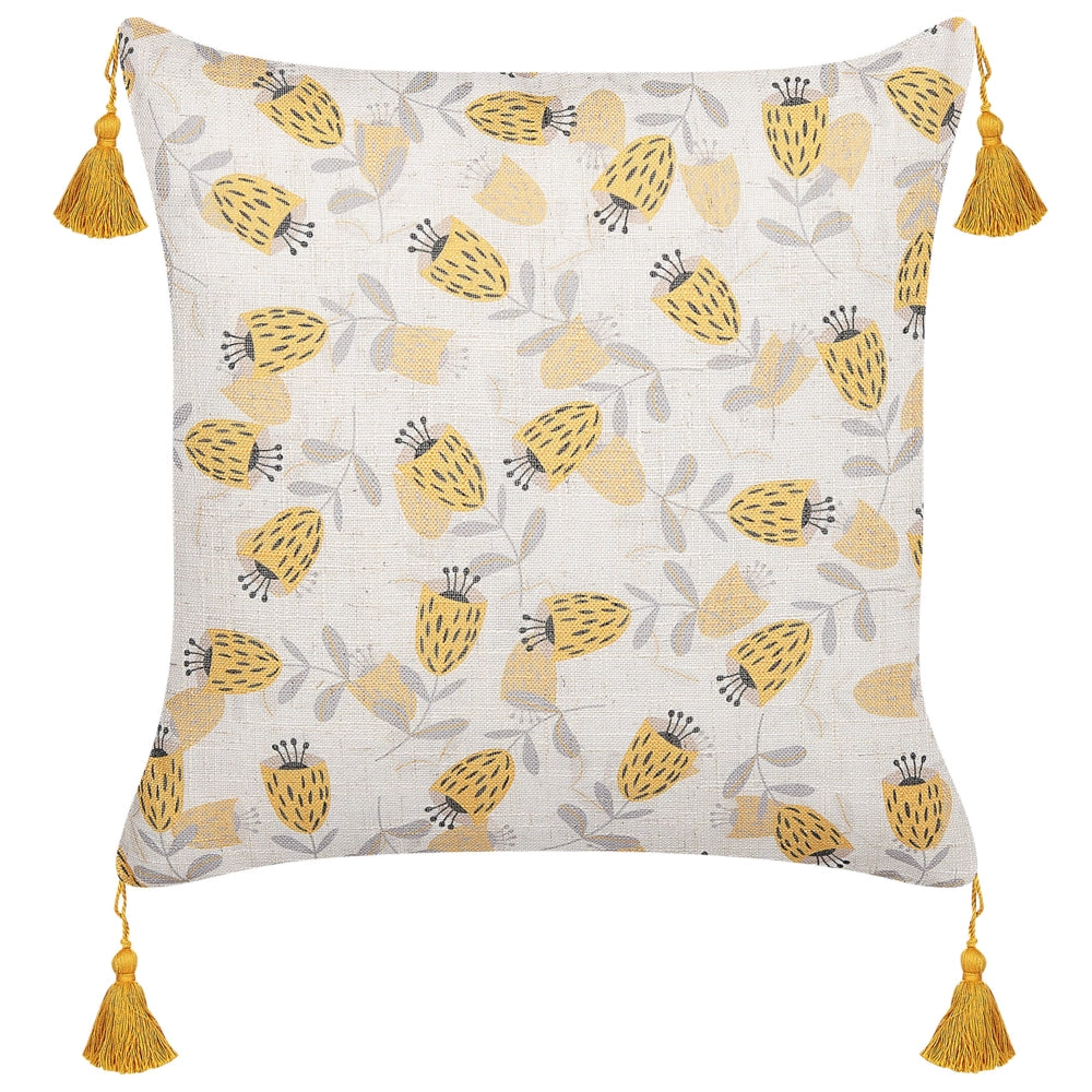 Set di 2 cuscini in poliestere di colore giallo e beige 45 x 45 soggiorno camera da letto