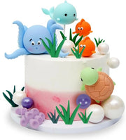Set di decorazioni per torta da acquario con 17 pezzi - Oceana 3D, Topper per torta, Decorazione per compleanno bambino