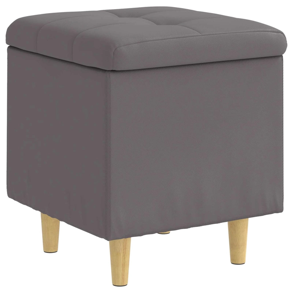 Pouf contenitore Grigio 40 x 40 x 45 cm Pelle sintetica