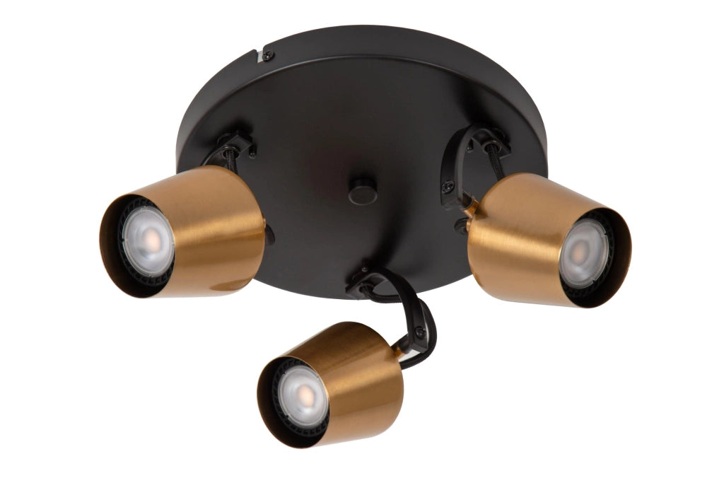 Faretto soffitto EMILE 3xGU10 oro nero Lucide