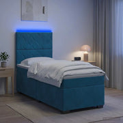 Letto box spring con materasso Blu 80 x 200 cm Velluto 3455004