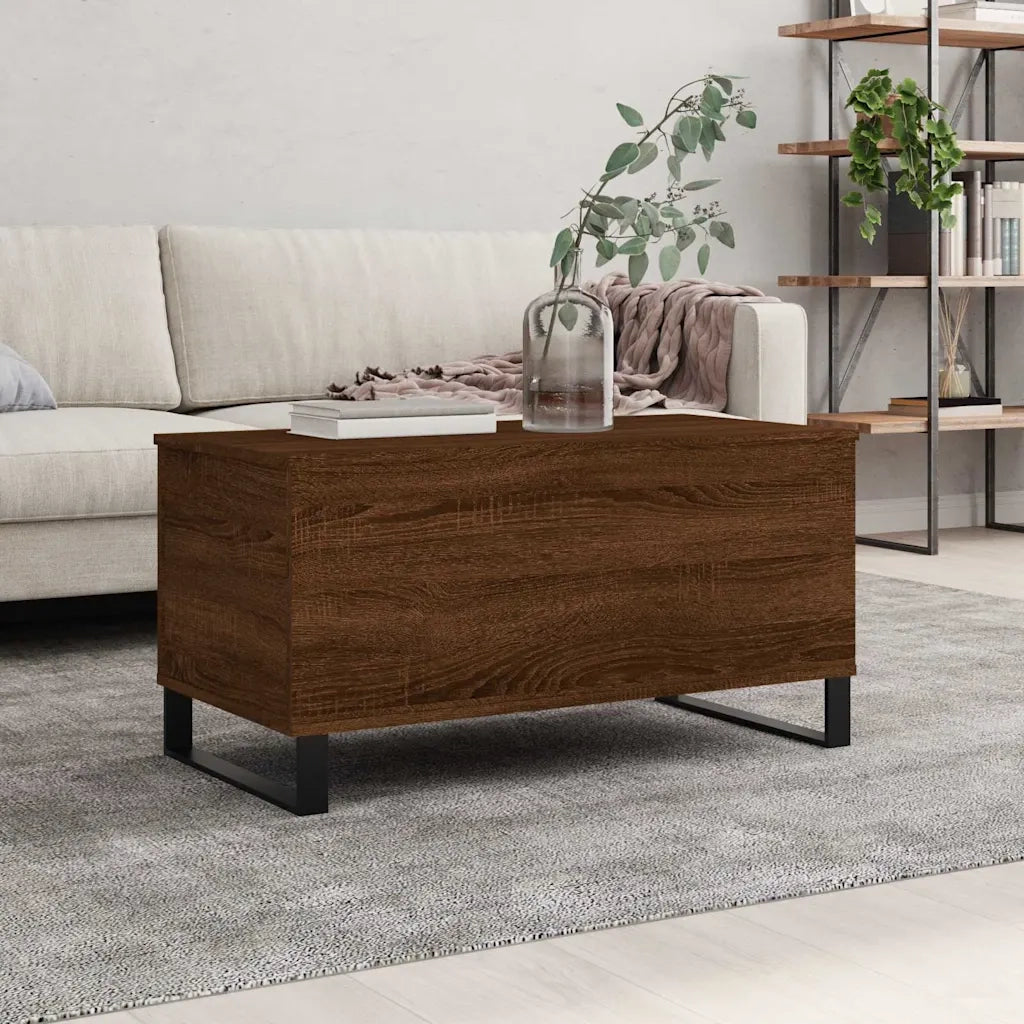 Tavolino salotto | Tavolino da caff¨¨ | Tavolino da Soggiorno Rovere Marrone 90x44,5x45 cm Legno Multistrato