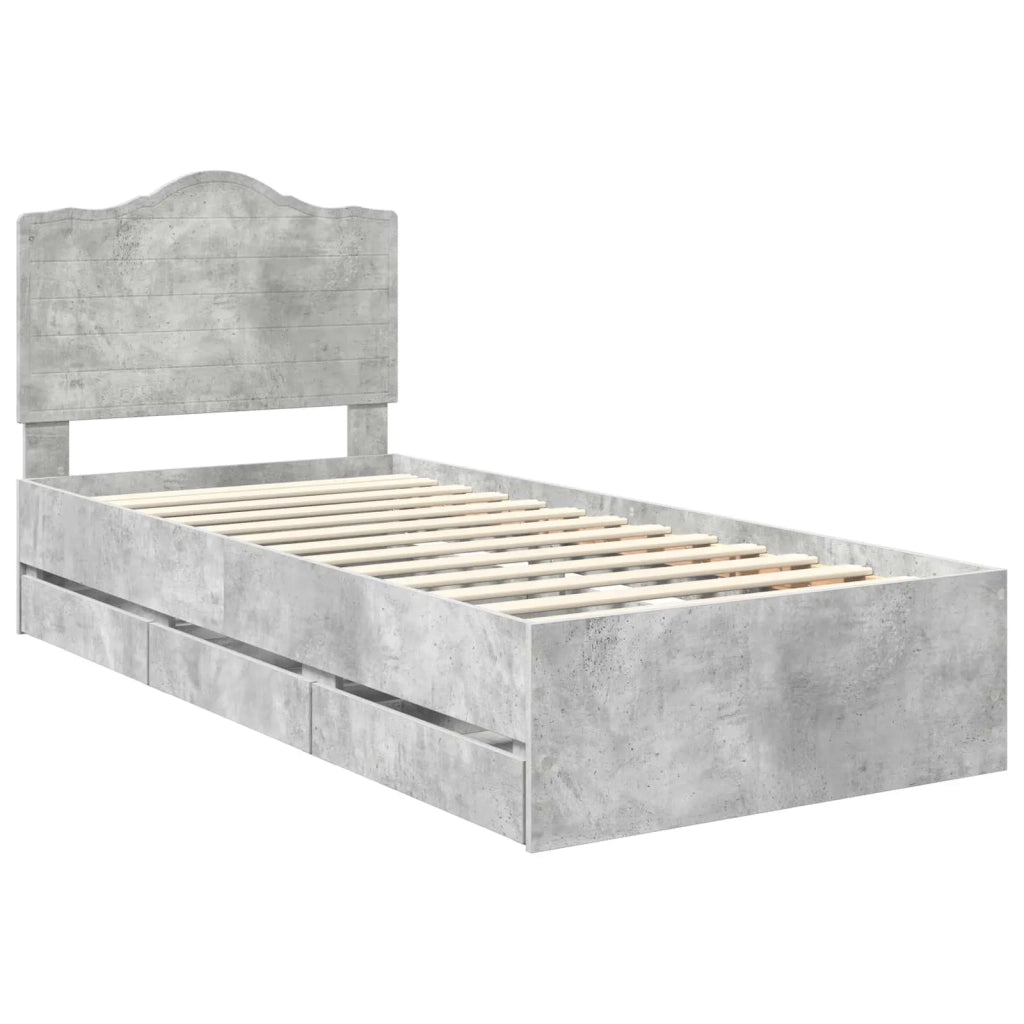 Struttura del letto con cassetto Grigio Cemento 100 x 200 cm 3413446