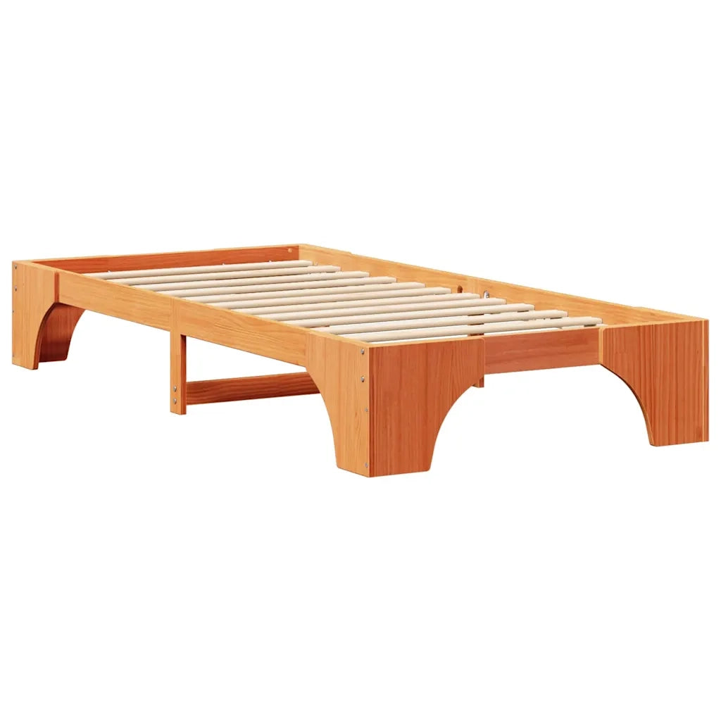 Struttura del letto Marrone cerato 90 x 200 cm Pino massello