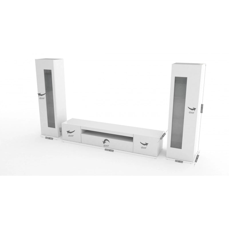 Set Soggiorno Daiquiri – 290x162x40 – Bianco Lucido