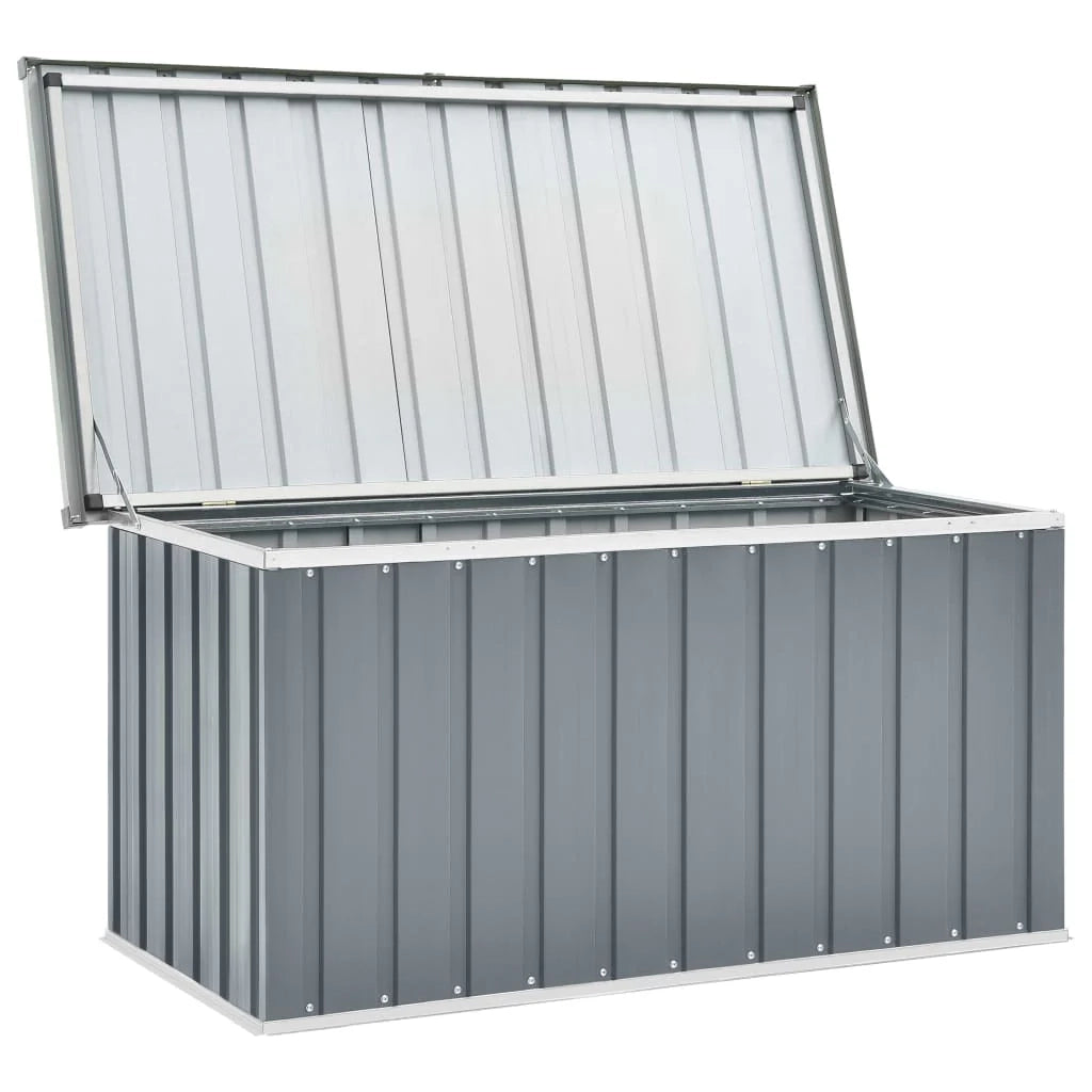 Baule portaoggetti da giardino 129 x 67 x 65 cm grigio 02_0013082