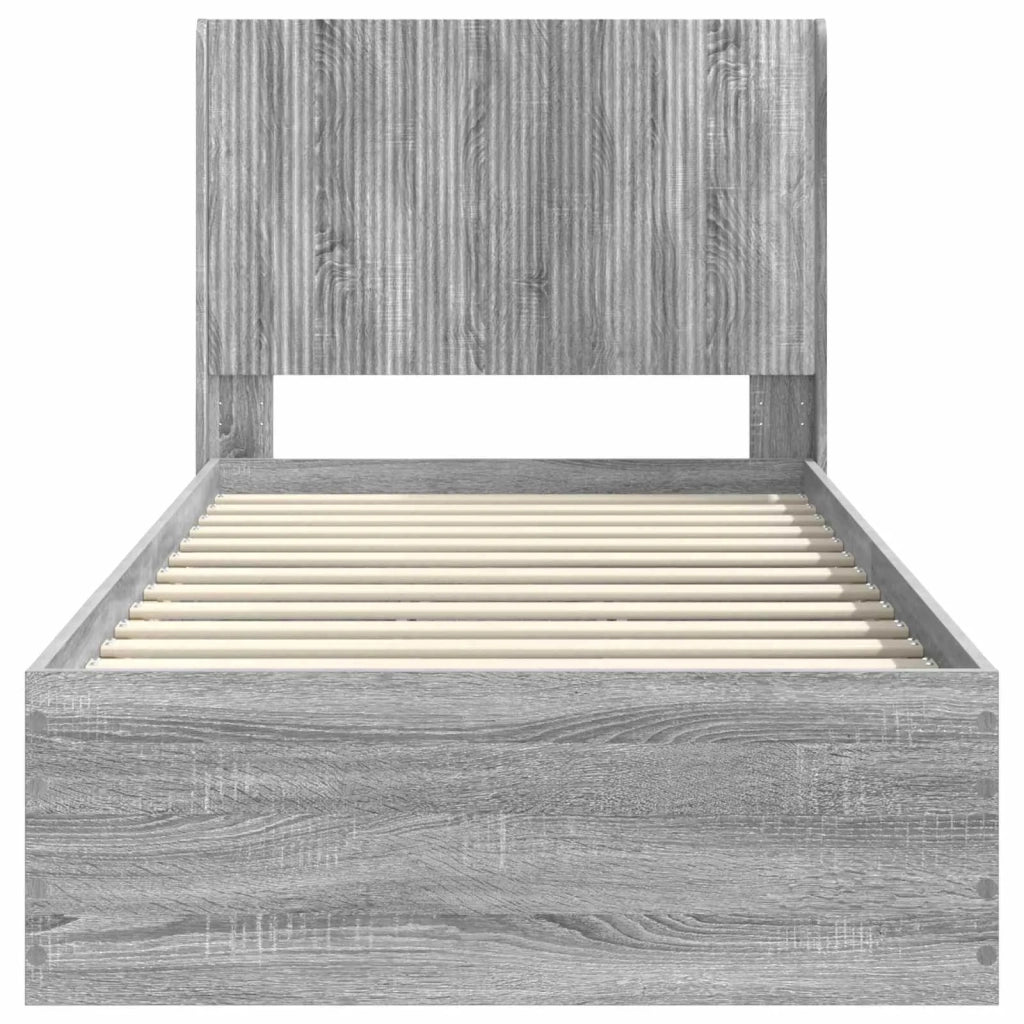 Struttura del letto con stoccaggio e testata Sonoma grigio 3414170