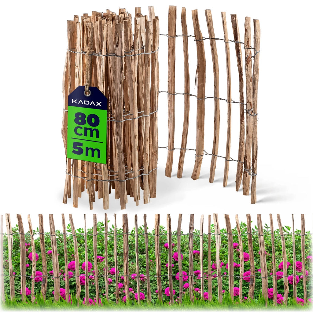Recinzione protettiva avvolgibile KADAX Hazel Stacket Fence per giardino, 500x80 cm, 4-6 cm.