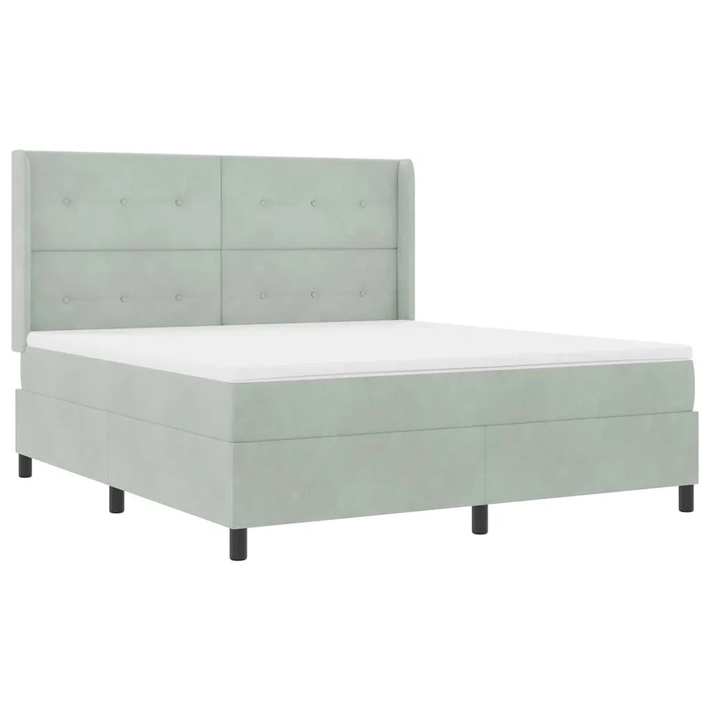 Letto a molle con materasso Grigio chiaro 180 x 200 cm Velluto 3342020