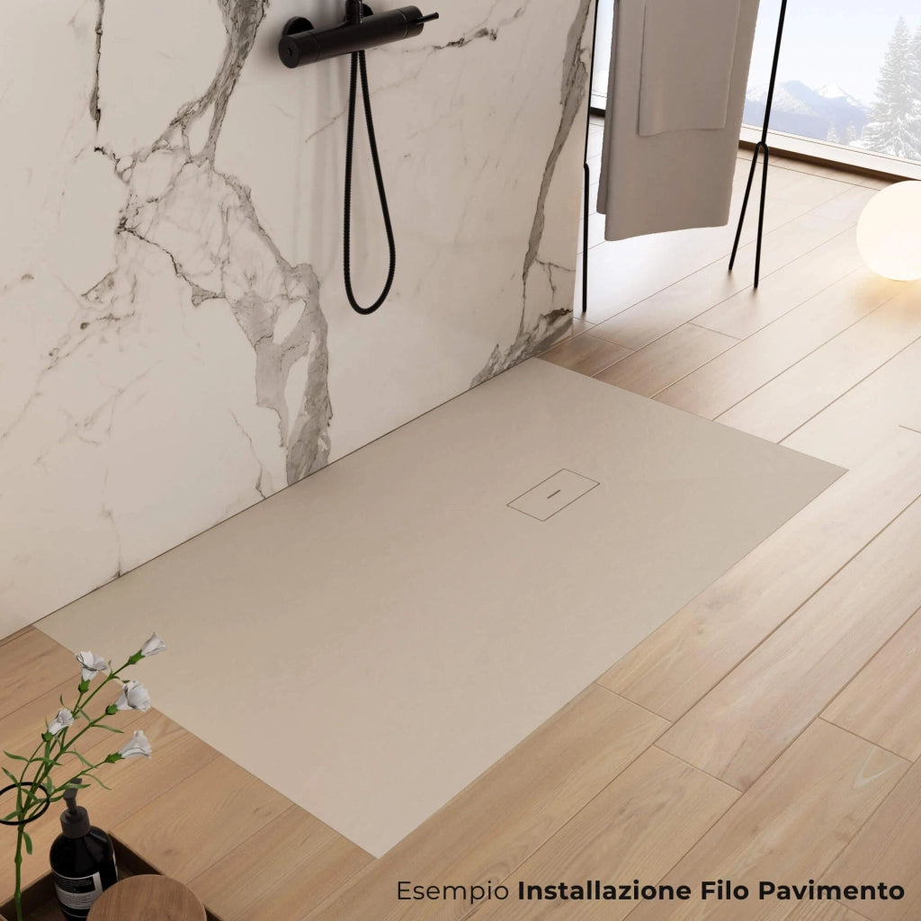 Piatto Doccia in Pietra 100x100 cm Bonussi Manila Crema