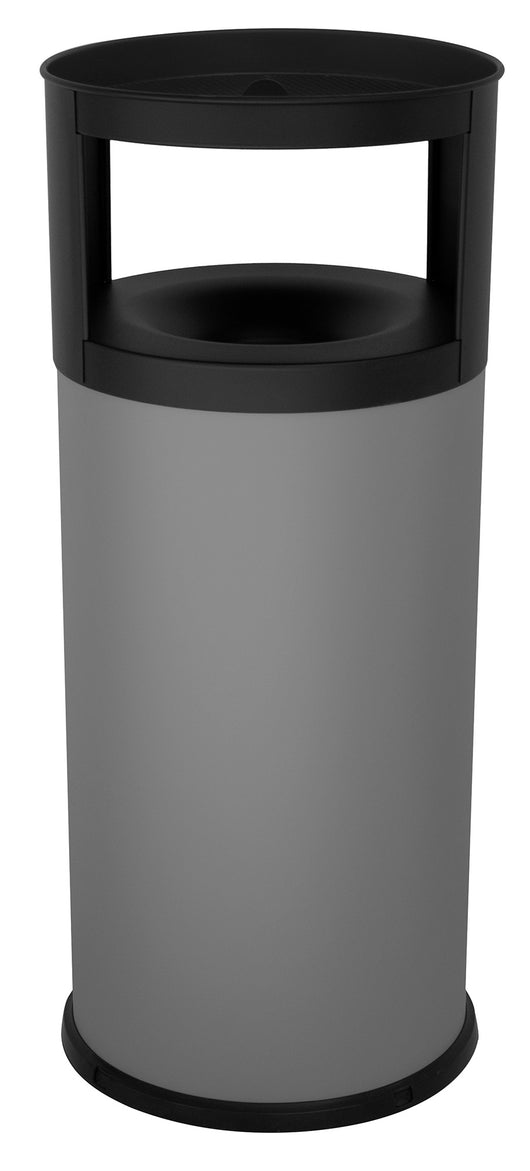 Pattumiera Gettacarte Ø38xh90 cm Autoestinguente Posacenere in Acciaio Verniciato Grigio