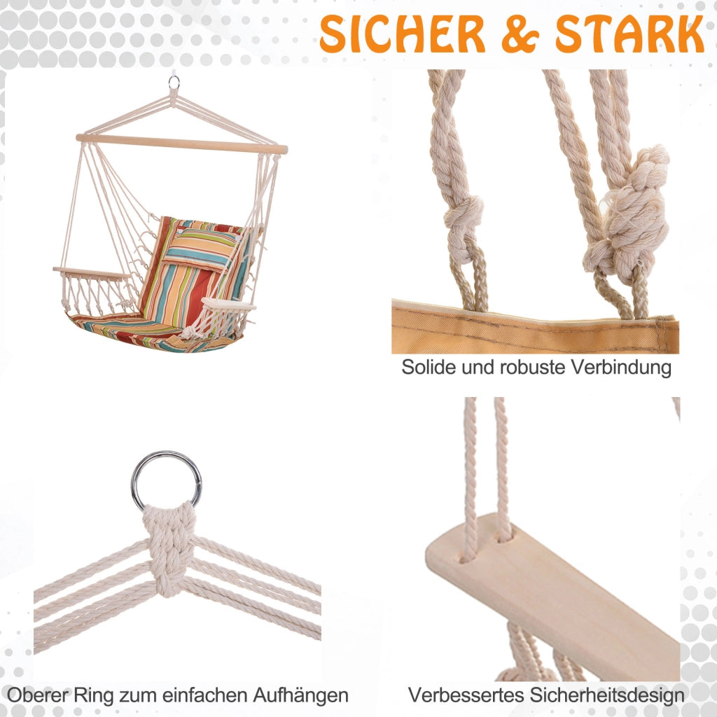 Poltrona a dondolo sospesa con cuscino ¨C zephmum ¨C Grigio, 100kg