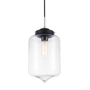 Italux Tube lampada a sospensione nera vetro E27 Ø17