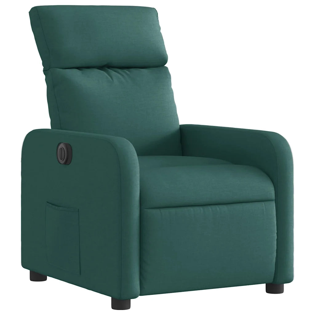 Poltrona Elettrica Reclinabile Verde Scuro in Tessuto 3206687