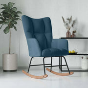 Sedia a Dondolo Blu in Velluto 328149