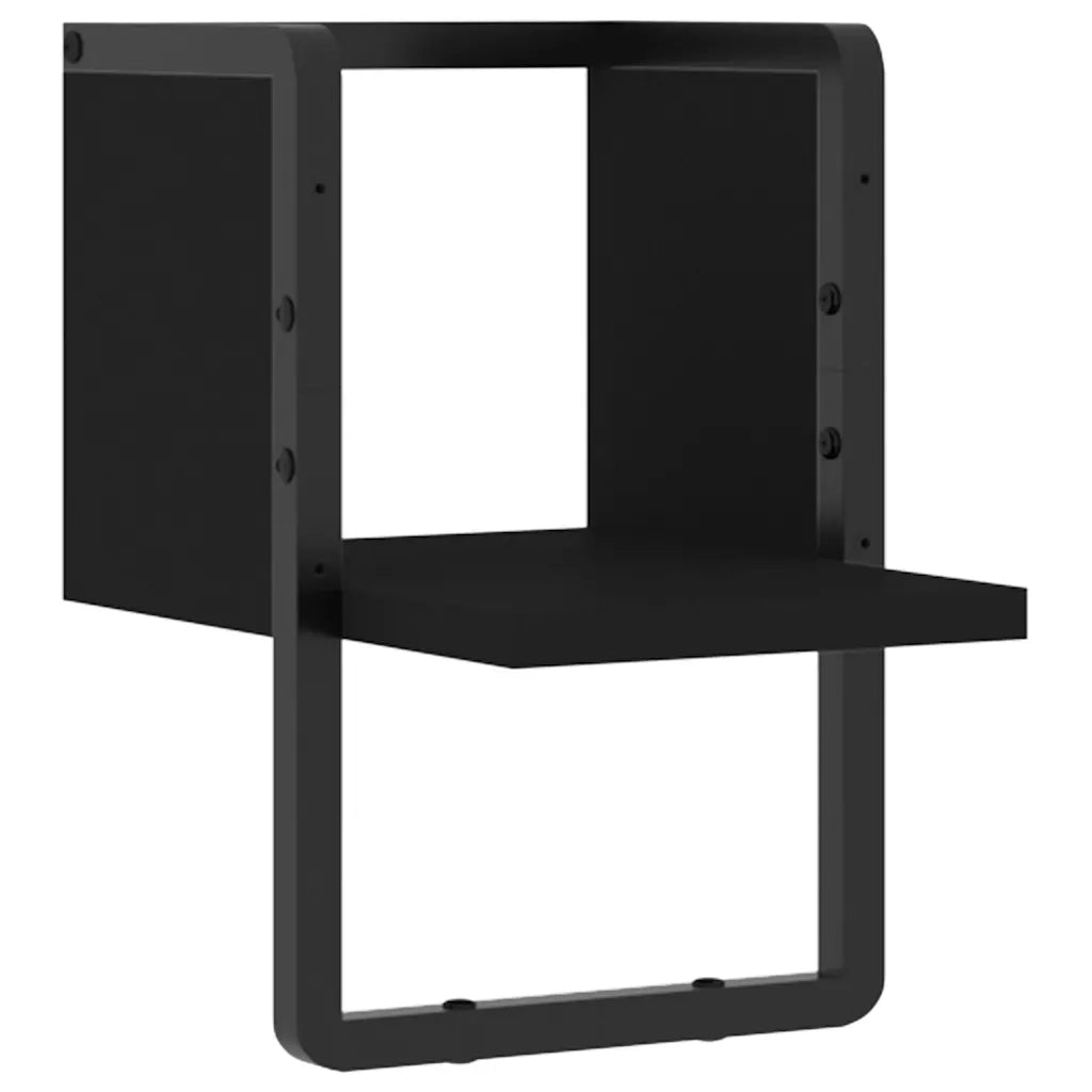 Mensola da Parete con Asta Nera 20x25x30 cm 836273