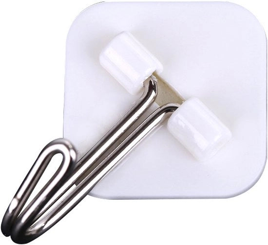 Haken autoadesivi in plastica per cucina e bagno, fissaggio alla parete, hanger autoadesivi trasparenti, confezione da 100 pezzi