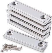 Magneetti forti con foro, 40x13,5x5mm magneti neodimio extra forti, magneti rettangolari forti piani, magneti con forte aderenza, set di magneti per fissaggio, magneetti superforti, per pannello magnetico da cucina [5 pezzi]