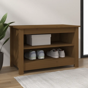 Scarpiera Ambrata 70x38x45,5 cm in Legno Massello di Pino 813772