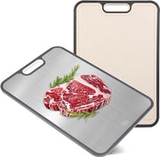 Piatto per tagliere in acciaio inossidabile 100% con fibre di grano, doppio, senza microplastiche, per una maggiore igiene, con funzione di raschiatura, compatibile con lavastoviglie, antiscivolo.