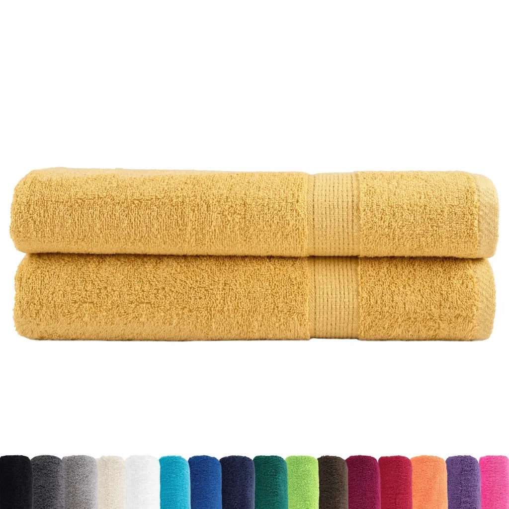 Asciugamani Premium SOLUND 2 pz | Teli per bagno Oro 100x200 cm 600 g/m2