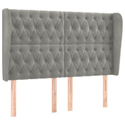 Testiera | Testata ad Orecchio Grigio Chiaro 163x23x118/128 cm in Velluto
