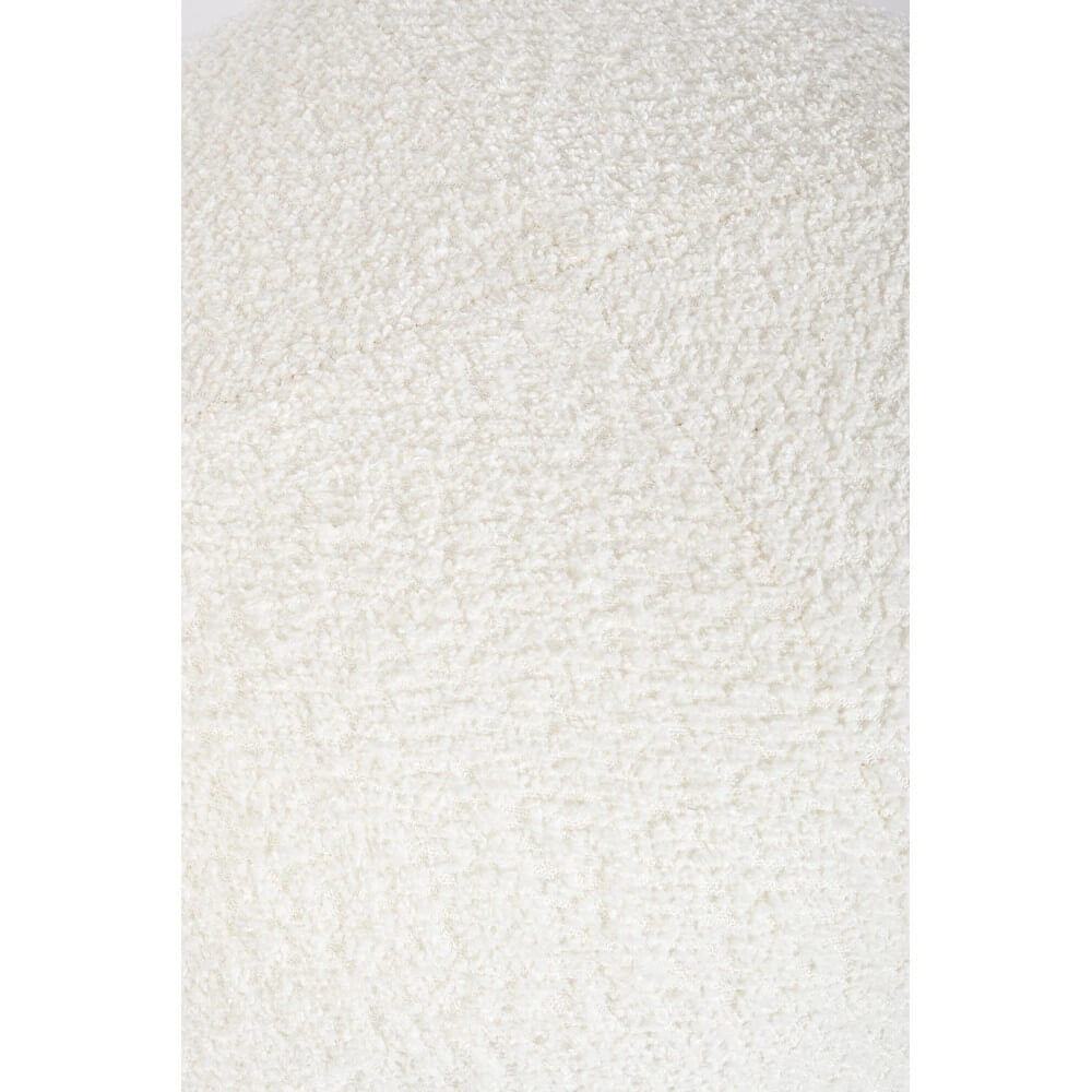 Sgabello imbottito in tessuto bouclé con gambe in legno - SIENNA