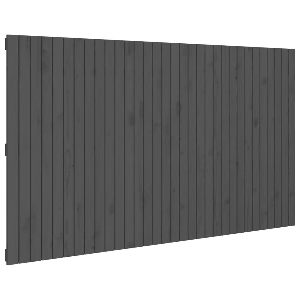 Testiera da Parete-Testiera a Muro-Testata Decorativa Grigia 204x3x110cm in Legno Massello di Pino