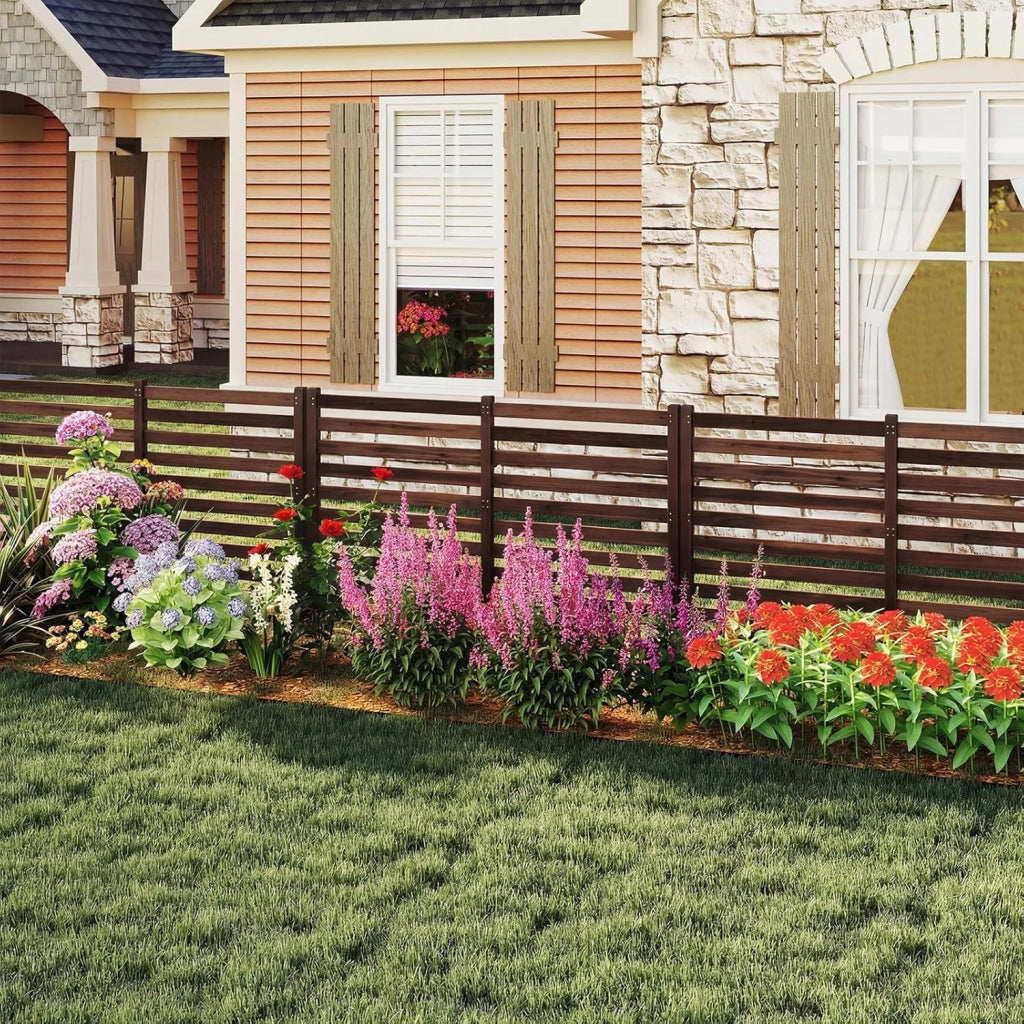 Recinzione da Giardino in Legno Massello, Schermo per Privacy da Esterno Regolabile, Pannelli Privacy da Giardino per Condizionatore e Bidoni della Spazzatura e Divisorio di Spazio (Marrone)