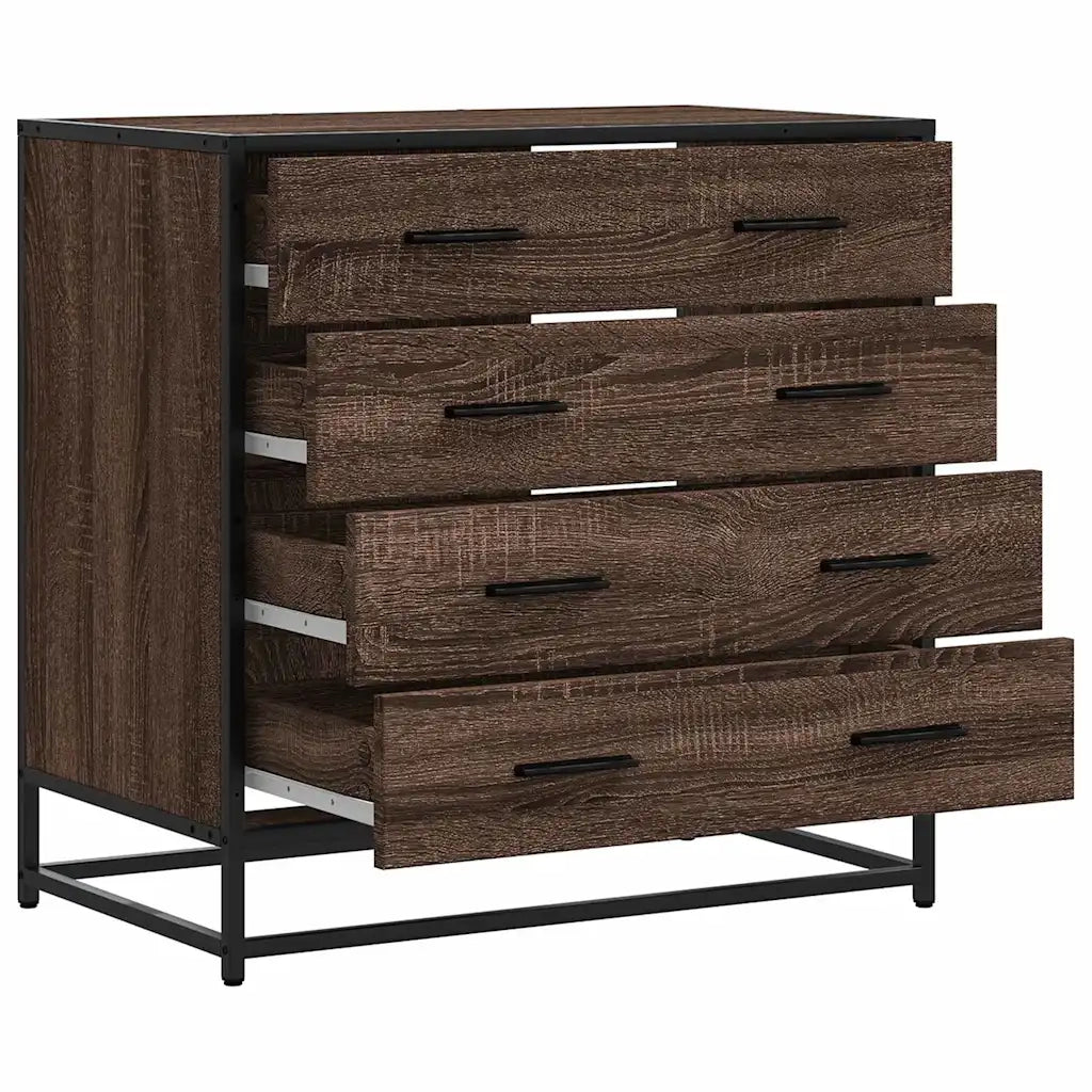 Cassettiera Rovere Marrone 70x41x70 cm in Legno Multistrato 849083