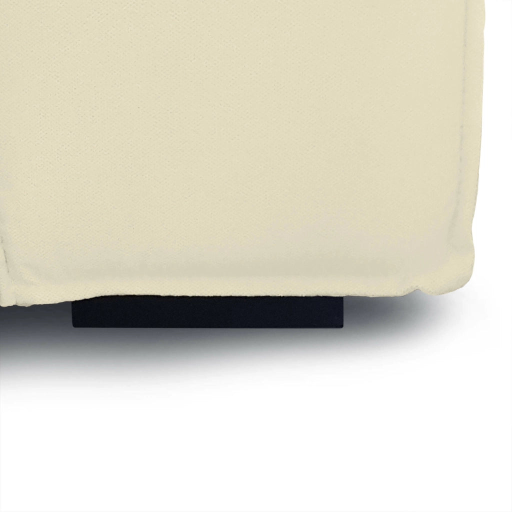 Pouf Avolasca, Pouf da salotto, 100% Made in Italy, Poltroncina relax in tessuto imbottito, Cm 80x70h43, Beige