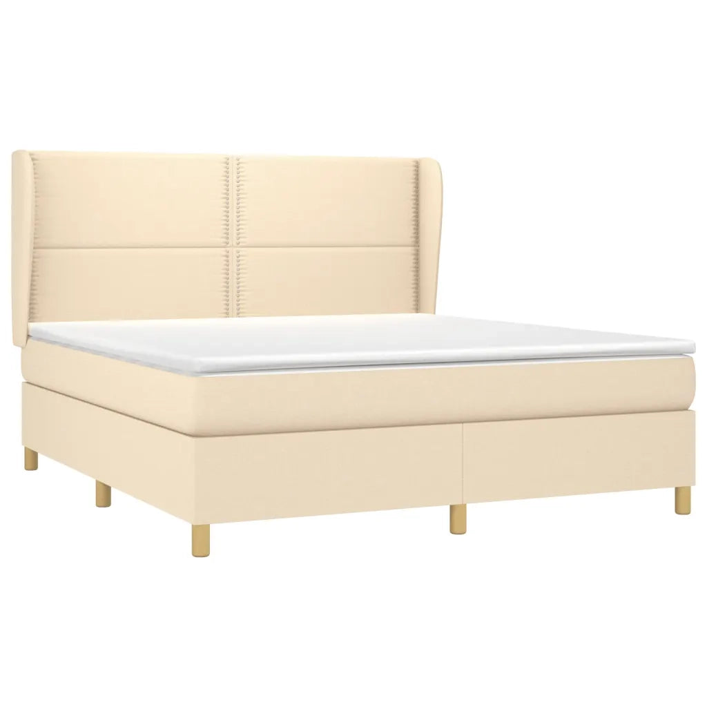 Giroletto a Molle con Materasso Crema 180x200 cm in Tessuto 3128466