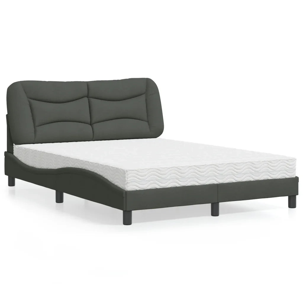 Letto con Materasso Hvar Grigio Scuro 120x200 cm Tessuto 3208521